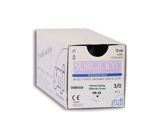 RESORP. KIR. KONAC S IGLOM, SURGICRYL 910, USP 3/0, IGLA 3/8, rev.cut., 19 mm/75 cm, pakiranje od 12 kom.